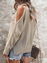 Women's Sweaters Solid Off-Shoulder Long Sleeve Sweater - Cardigans & Sweaters - Instastyled | Online Fashion Free Shipping Clothing, Dresses, Tops, Shoes - 02/12/2021 - 30-40 - Cardigans & Sweaters