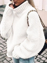 Women's Sweaters Thick Thread High Neck Bat Sleeve Knit Sweater - Cardigans & Sweaters - INS | Online Fashion Free Shipping Clothing, Dresses, Tops, Shoes - 20-30 - 30/08/2021 - Cardigans & Sweaters