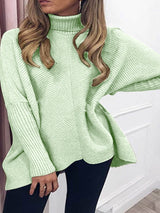 Women's Sweaters Turtleneck Bat Long Sleeve Pullover Sweater - Cardigans & Sweaters - INS | Online Fashion Free Shipping Clothing, Dresses, Tops, Shoes - 24/11/2021 - Cardigans & Sweaters - color-fruit_green