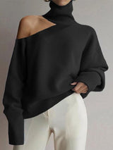 Women's Sweaters Turtleneck Off-Shoulder Pullover Long Sleeve Sweater - Cardigans & Sweaters - INS | Online Fashion Free Shipping Clothing, Dresses, Tops, Shoes - 13/10/2021 - 30-40 - Cardigans & Sweaters