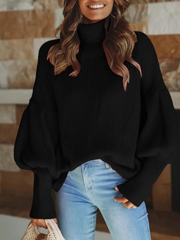 Women's Sweaters Turtleneck Solid Long Sleeve Knitted Sweater - Cardigans & Sweaters - INS | Online Fashion Free Shipping Clothing, Dresses, Tops, Shoes - 03/11/2021 - 30-40 - Cardigans & Sweaters