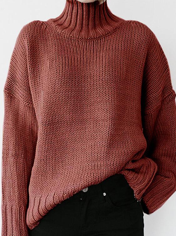 Women's Sweaters Turtleneck Solid Pullover Long Sleeve Sweater - Cardigans & Sweaters - Instastyled | Online Fashion Free Shipping Clothing, Dresses, Tops, Shoes - 10/12/2021 - 30-40 - Cardigans & Sweaters