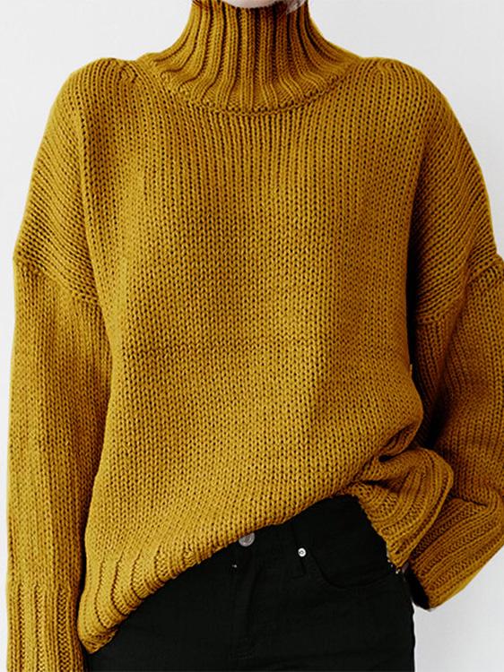 Women's Sweaters Turtleneck Solid Pullover Long Sleeve Sweater - Cardigans & Sweaters - Instastyled | Online Fashion Free Shipping Clothing, Dresses, Tops, Shoes - 10/12/2021 - 30-40 - Cardigans & Sweaters