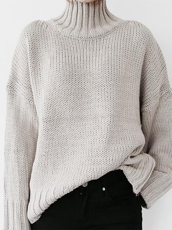 Women's Sweaters Turtleneck Solid Pullover Long Sleeve Sweater - Cardigans & Sweaters - Instastyled | Online Fashion Free Shipping Clothing, Dresses, Tops, Shoes - 10/12/2021 - 30-40 - Cardigans & Sweaters