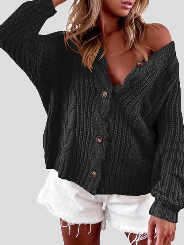 Women's Sweaters V-Neck Long Sleeve Cardigan Casual Solid Sweater - Sweaters - INS | Online Fashion Free Shipping Clothing, Dresses, Tops, Shoes - 13/08/2021 - 30-40 - color-apricot