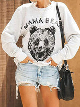 Women's T-Shirts Bear Letters Print Round Neck Long Sleeve T-Shirts - T-Shirts - INS | Online Fashion Free Shipping Clothing, Dresses, Tops, Shoes - 13/09/2021 - 20-30 - Category_T-Shirts