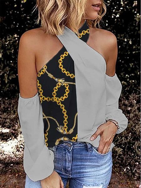 Women's T-Shirts Casual Solid Strapless Hanging Neck T-Shirts - T-Shirts - INS | Online Fashion Free Shipping Clothing, Dresses, Tops, Shoes - 20-30 - 30/08/2021 - Category_T-Shirts