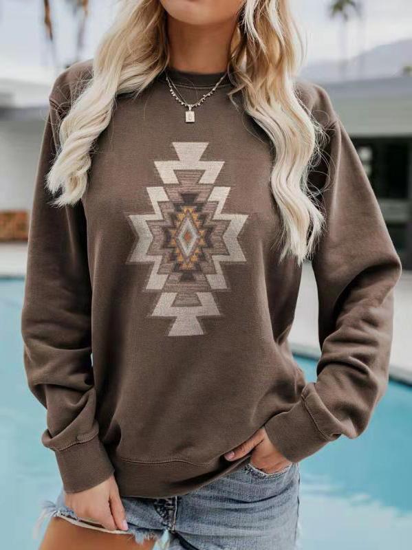 Women's T-Shirts Graphic Print Round Neck Long Sleeve Sweatshirt - T-Shirts - INS | Online Fashion Free Shipping Clothing, Dresses, Tops, Shoes - 01/09/2021 - 20-30 - Category_T-Shirts