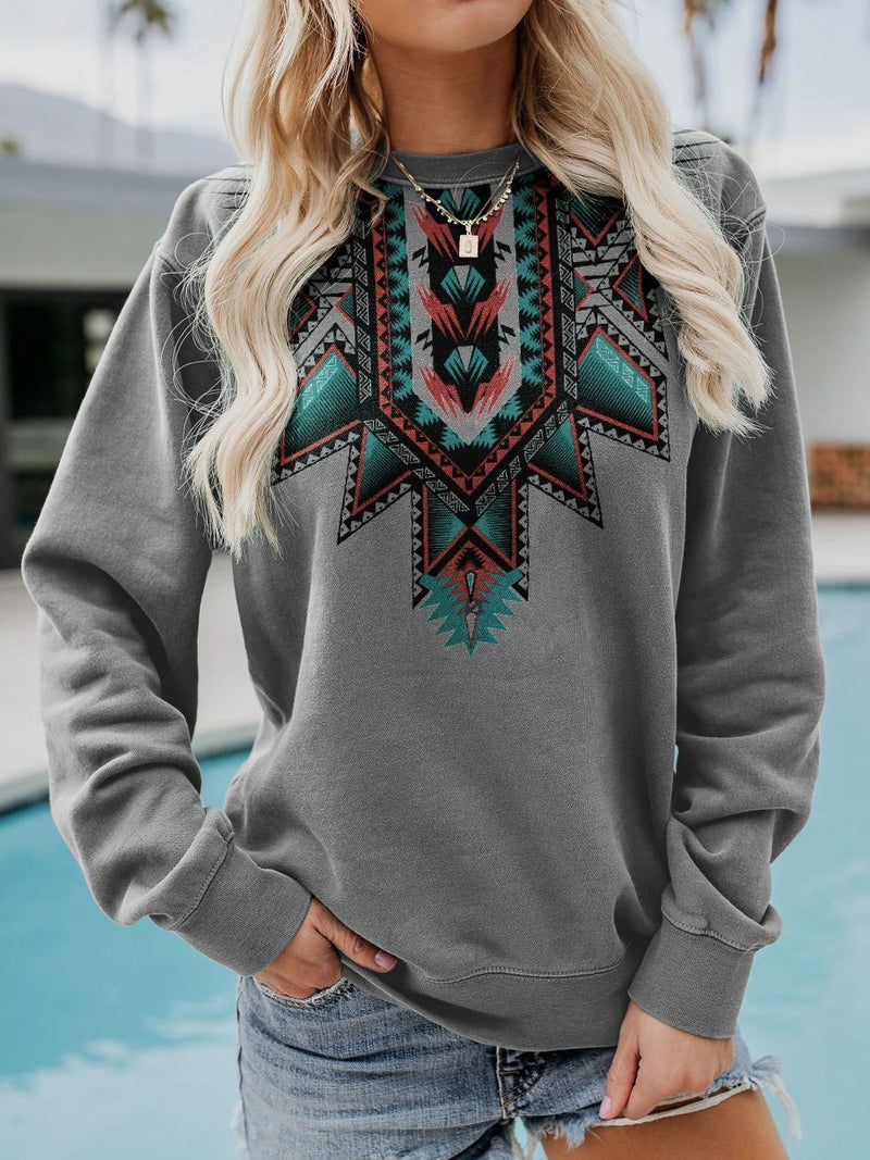 Women's T-Shirts Graphic Print Round Neck Long Sleeve Sweatshirt - T-Shirts - INS | Online Fashion Free Shipping Clothing, Dresses, Tops, Shoes - 01/09/2021 - 20-30 - Category_T-Shirts
