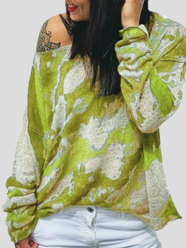 Women's T-Shirts Round Neck Loose Tie-Dye Long Sleeve T-Shirts - T-Shirts - INS | Online Fashion Free Shipping Clothing, Dresses, Tops, Shoes - 06/09/2021 - 10-20 - Category_T-Shirts