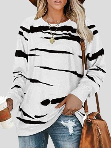 Women's T-Shirts Tie-Dye Round Neck Long Sleeve T-Shirt - T-Shirts - INS | Online Fashion Free Shipping Clothing, Dresses, Tops, Shoes - 15/11/2021 - Color_Blue - Color_Khaki