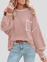 Women's T-Shirts Waffle Pocket Long Sleeve Casual T-Shirt - T-Shirts - Instastyled | Online Fashion Free Shipping Clothing, Dresses, Tops, Shoes - 29/12/2021 - 30-40 - color-apricot