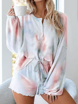 Women's Tie-dye Printed Long Sleeved Home Suit - INS | Online Fashion Free Shipping Clothing, Dresses, Tops, Shoes