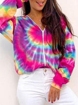 Women's Tie-dyed Colorful Coat - Coats - INS | Online Fashion Free Shipping Clothing, Dresses, Tops, Shoes - 2XL - 3XL - 4XL