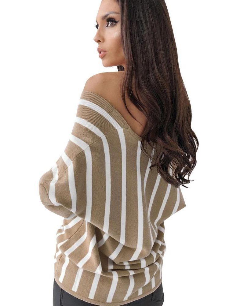 Women's V-neck Off-Shoulder Knit Sweater - INS | Online Fashion Free Shipping Clothing, Dresses, Tops, Shoes