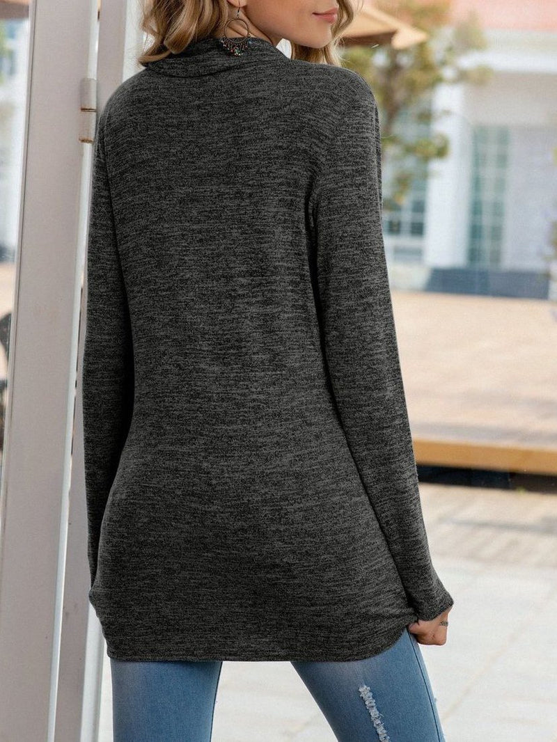 Women's V-neck Tie-dye Zipper Shirt - Sweatshirts - INS | Online Fashion Free Shipping Clothing, Dresses, Tops, Shoes - 2XL - Autumn - Black Gray