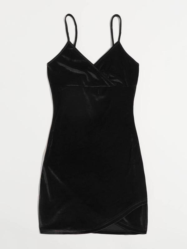 Wrap Detail Velvet Dress - INS | Online Fashion Free Shipping Clothing, Dresses, Tops, Shoes