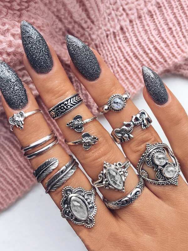 Wrap Ring Set 11pcs - Rings - INS | Online Fashion Free Shipping Clothing, Dresses, Tops, Shoes - 02/04/2021 - Accs & Jewelry - Basic