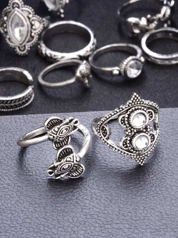 Wrap Ring Set 11pcs - Rings - INS | Online Fashion Free Shipping Clothing, Dresses, Tops, Shoes - 02/04/2021 - Accs & Jewelry - Basic