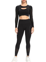 Yoga Clothing Suit Long-sleeved Seamless High-waist Tight-fitting Quick-drying Breathable Sportswear - Yoga Sets - INS | Online Fashion Free Shipping Clothing, Dresses, Tops, Shoes - 13/05/2021 - 130521 - Category_Yoga Sets
