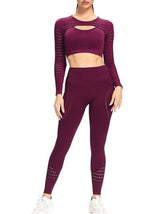 Yoga Clothing Suit Long-sleeved Seamless High-waist Tight-fitting Quick-drying Breathable Sportswear - Yoga Sets - INS | Online Fashion Free Shipping Clothing, Dresses, Tops, Shoes - 13/05/2021 - 130521 - Category_Yoga Sets