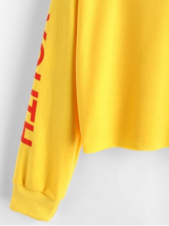 Youth Graphic Raw Cut Drop Shoulder Hoodie - INS | Online Fashion Free Shipping Clothing, Dresses, Tops, Shoes