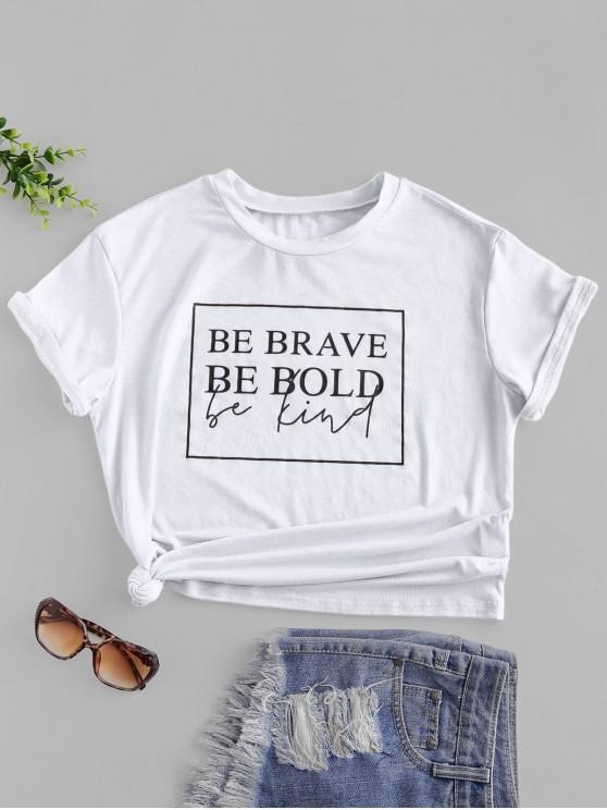 ZAFUL Slogan Graphic Short Sleeve Basic Tee - INS | Online Fashion Free Shipping Clothing, Dresses, Tops, Shoes