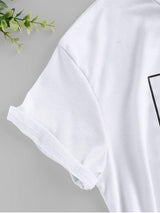 ZAFUL Slogan Graphic Short Sleeve Basic Tee - INS | Online Fashion Free Shipping Clothing, Dresses, Tops, Shoes